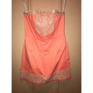Coral And Gold Dress